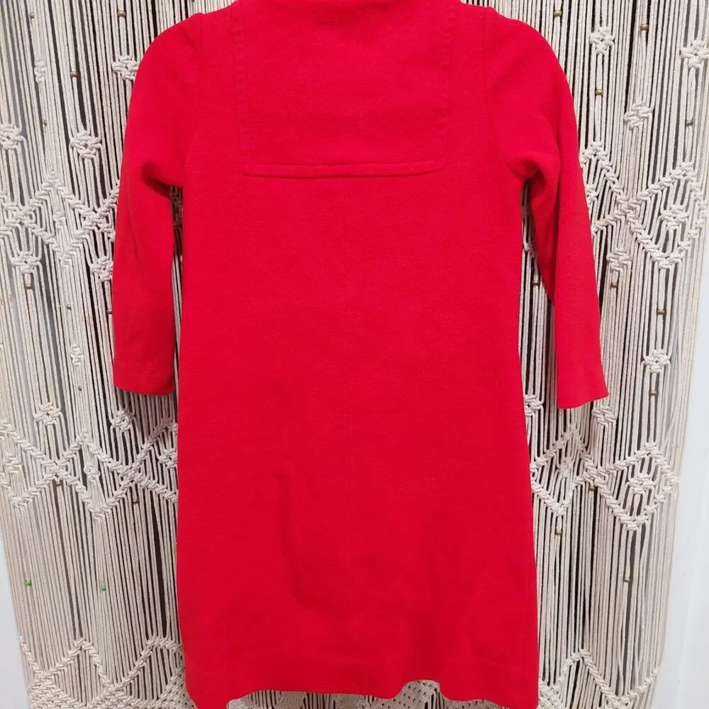 Vintage Pure Wool Ruby Red Knit Girl Coat Kimberly Union Made Sz 8